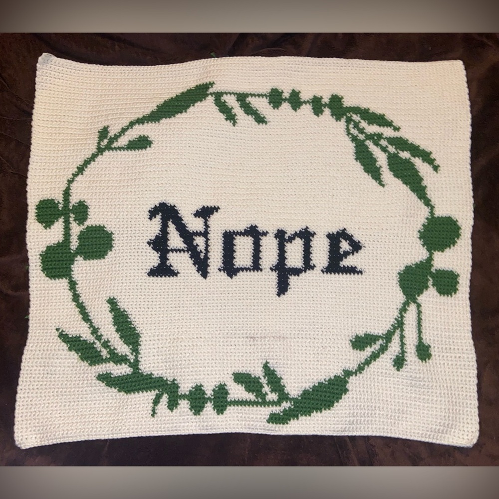 Handcrafted White and Green Crochet Accent Mat
